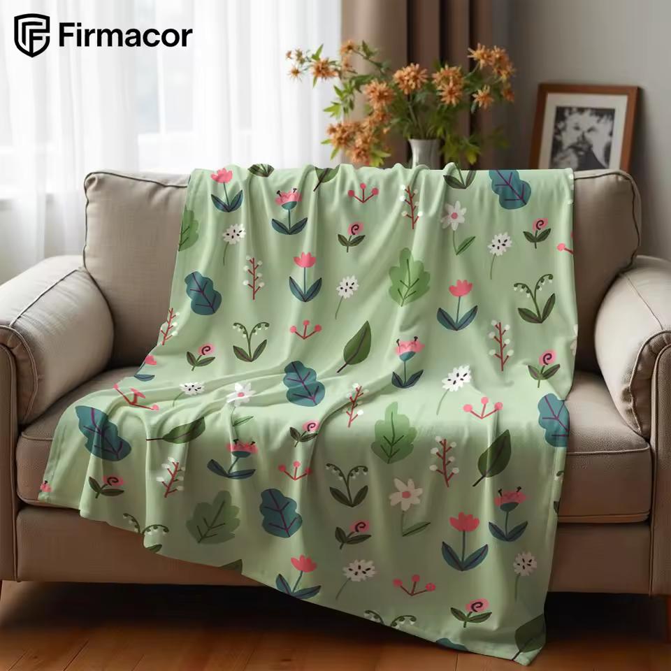 Light Green Fresh Botanical Ultra Soft Sherpa Fleece Blanket Fluffy Warm Halloween Cozy Throw for Sofa Couch Bedroom All season