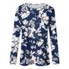 Women's Fashion Casual Floral Printed Round Neck Long Sleeve Pullover Top