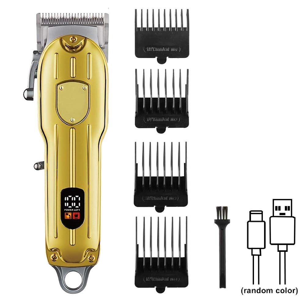 Professional Men's Cordless Electric Clipper, T-Blade Beard Trimming Kit, Haircutting Set with LED Display, Gift for men
