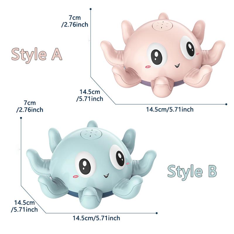 Electric Octopus Whale Baby Bath Toys Automatic Sensing Squirting Water Spray Water Shower Toys for Kids Bath with LED Light