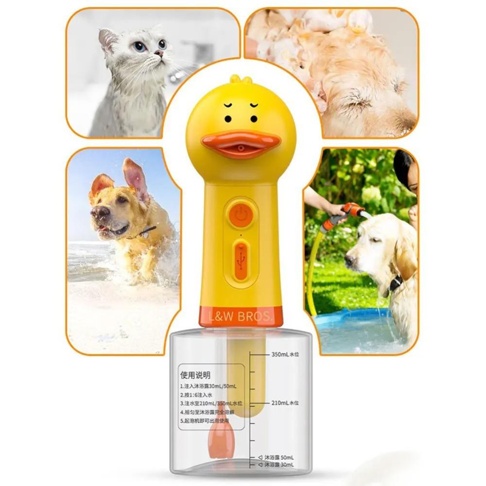 Portable Cute Duck Pet Cleaning Machine USB Charging Type-C Electric Foam Machine Foam Dispenser Cartoon Foam Machine Dog Cat