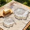 European Style Glass Dessert Dish Leaves Shape Desktop Storage Tray Dried Fruit Trays  Home Use