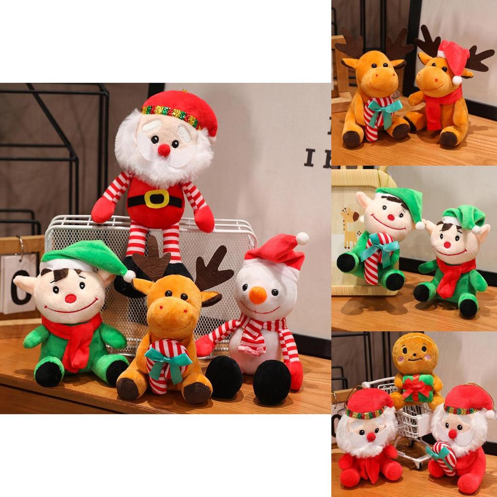 Cozy Super Soft Plush Santa Claus Reindeer Elf Snowman Dolls Perfect For Christmas Gifts