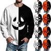 Men's Halloween Print Long Sleeve Neck Sweatshirt Casual Sports Pullover