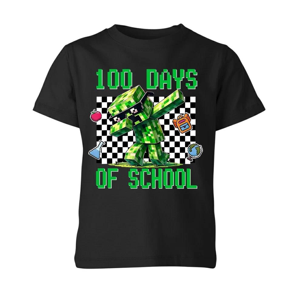 100 Days Of School Kids T-Shirt Gamer Unisex Boys Girls Video Game Tee 130