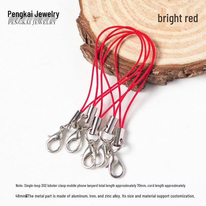 Colorful Handmade DIY Jewelry Accessories: Mobile Phone Lanyards with Lobster Clasp and Alloy Cord End