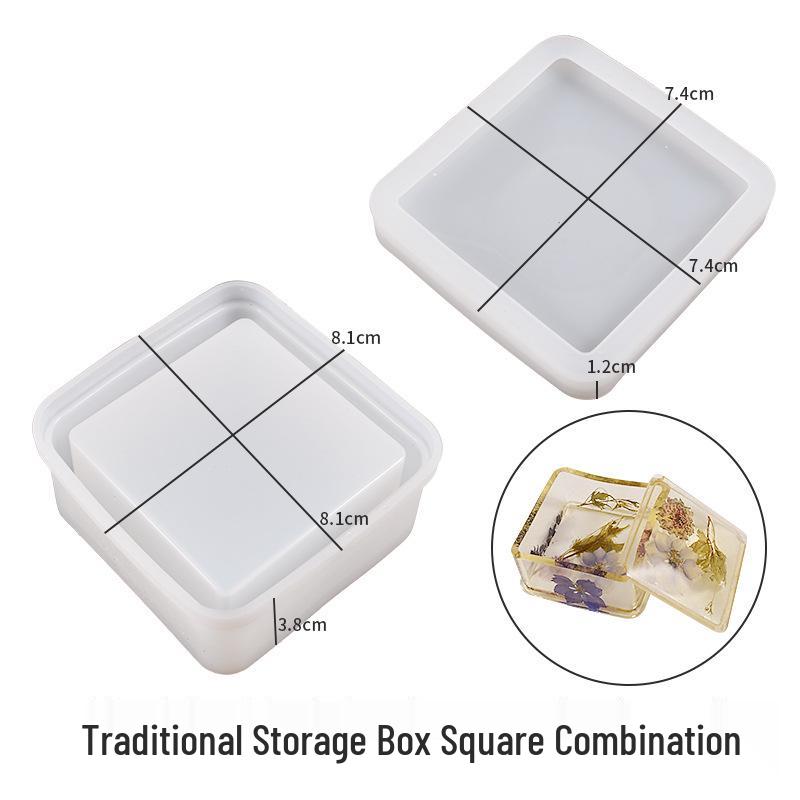 Poppy Epoxy Silicone Mold for Square, Round, Hexagonal, Heart, and Flower Storage Boxes