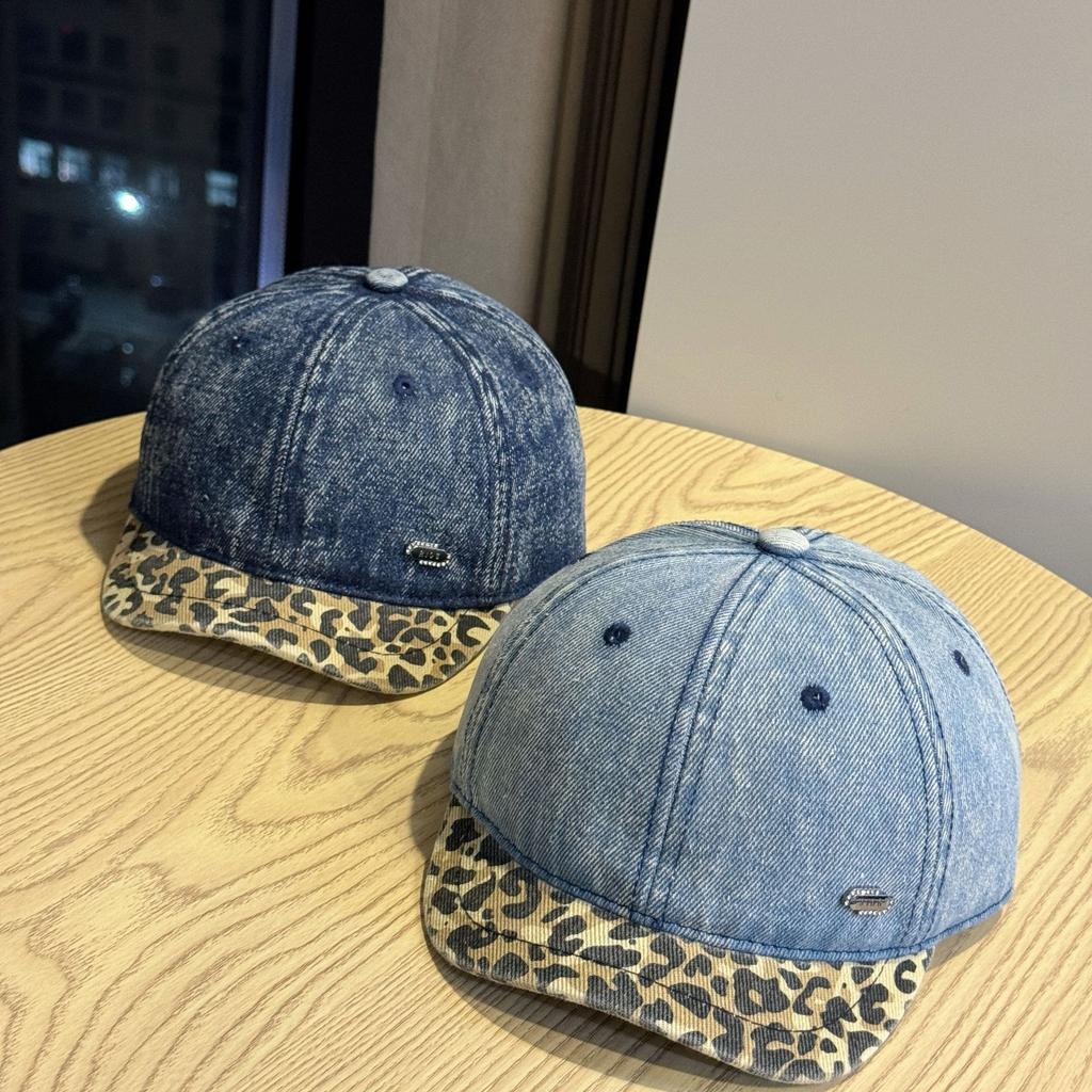 Korean Style Retro Short Brim Hat for Men and Women Denim Old Soft Top Japanese Color Matching Small Brim Workwear Short Brim Peaked Hat Trendy