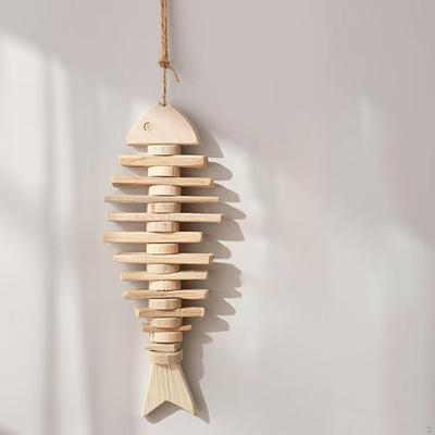 Fish Hanging Ornament Wall Sculpture Craft, Creative Rustic Decoration Wood Pendant