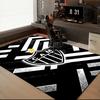 Black And White Stripes With Shield Printed Office Carpet Chair Cushion  Entryway Rug, Rugs for Living Room, Bedroom Christmas gifts