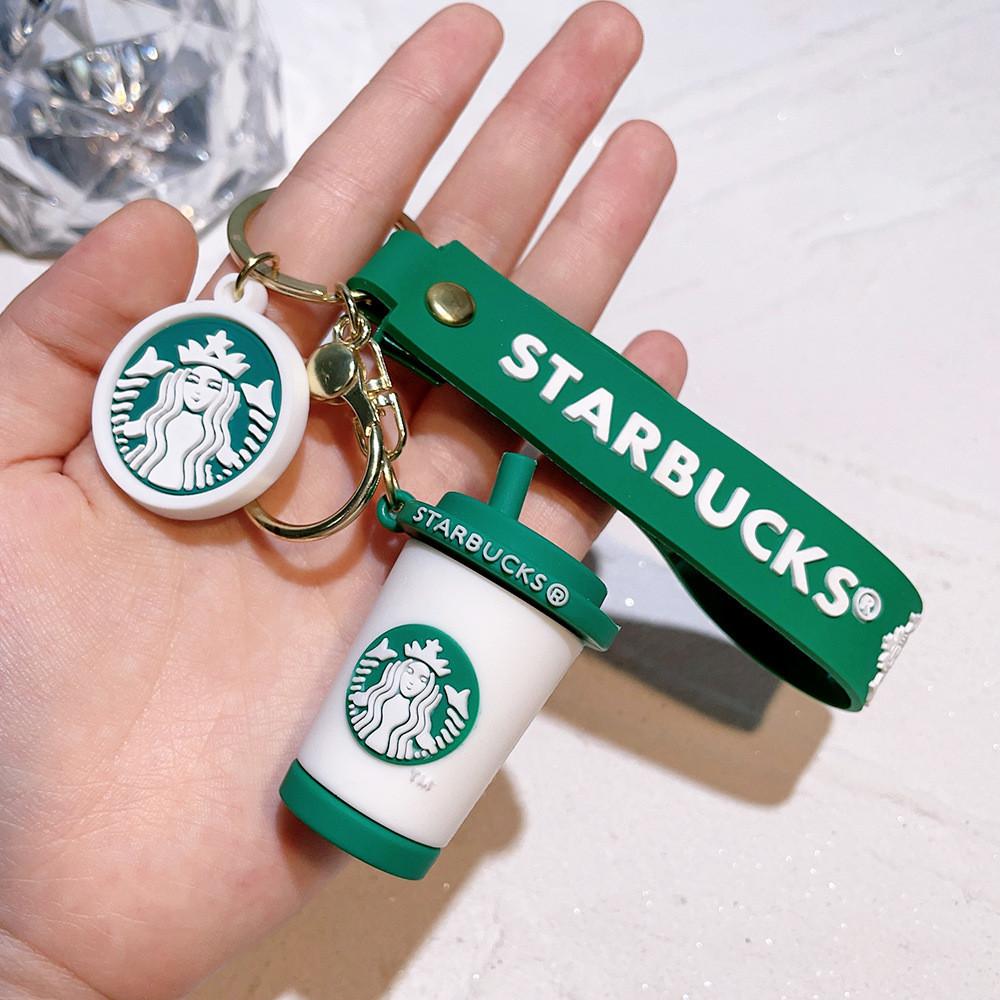 

Очаровательный мультяшный брелок в виде стаканчика молочного чая Starbucks с силиконовыми подвесками в виде медвежат White Keychain