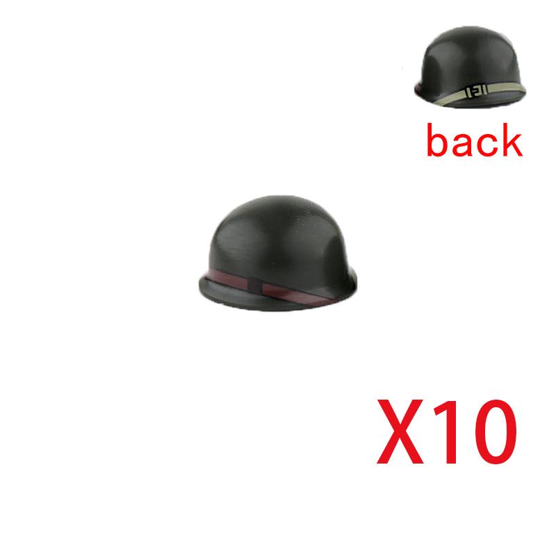Military Building Blocks Accessories Figure Soldier Helmet Toy USSR USA UK Japanese Hat Mini Brick Hood Mask Flamethrower