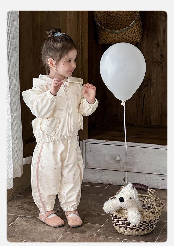 Spring 2026 Baby Girl Hooded Jacket & Cardigan Set - Fashionable Long Sleeve Coat