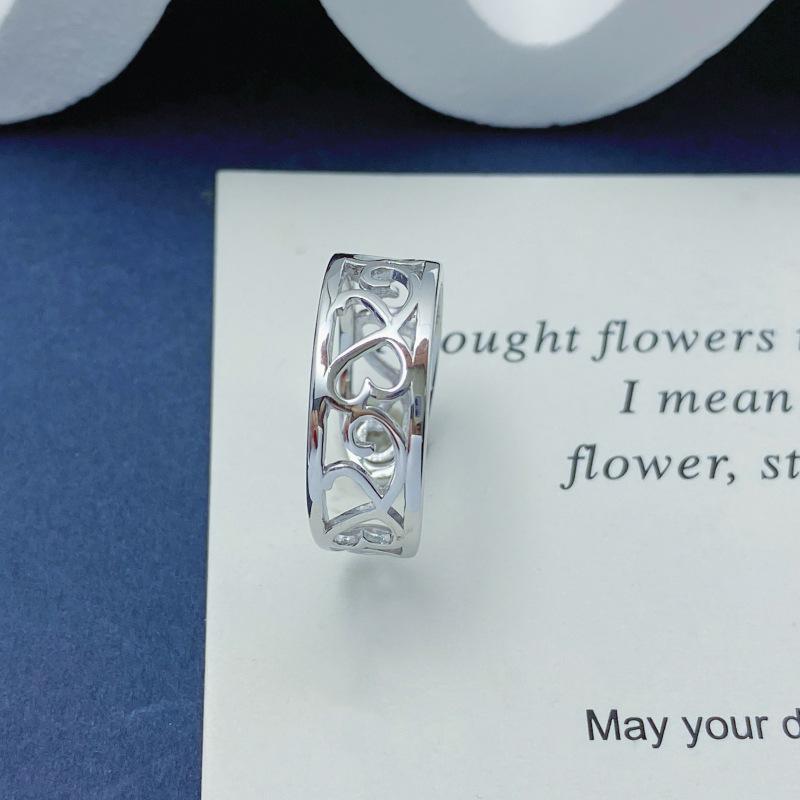 Heart Vine Swirl Sterling Silver Adjustable Ring: Artistic Retro Design Adjustable Open Size