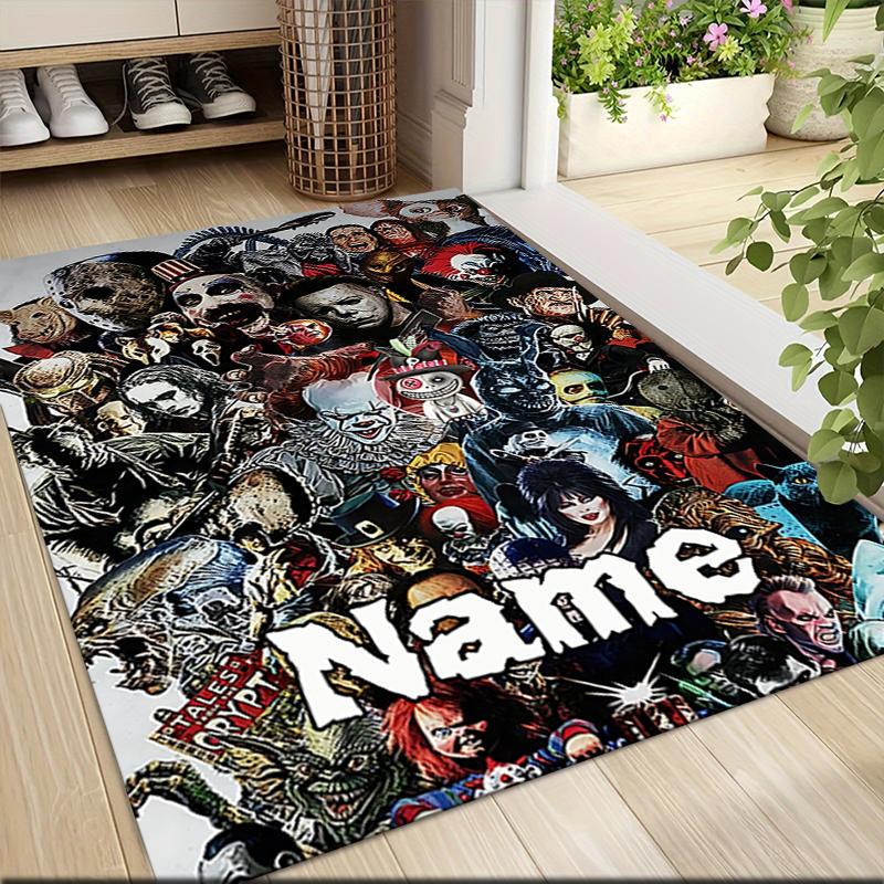 Custom Name FNAF Fan Art Compilation Carpet Rug Customizable Soft Washable Anti-Slip Home Living Room Sofa Mats Personalized Rug. 0909115