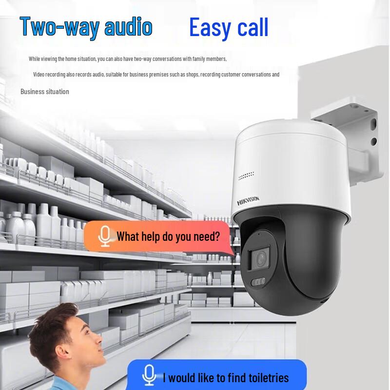 Telecamera di Sicurezza Smart PTZ PoE HIKVISION con Visione Notturna a Doppio Spettro/Full-Color a 360° e Audio Bidirezionale Spina CN (adattatore incluso)