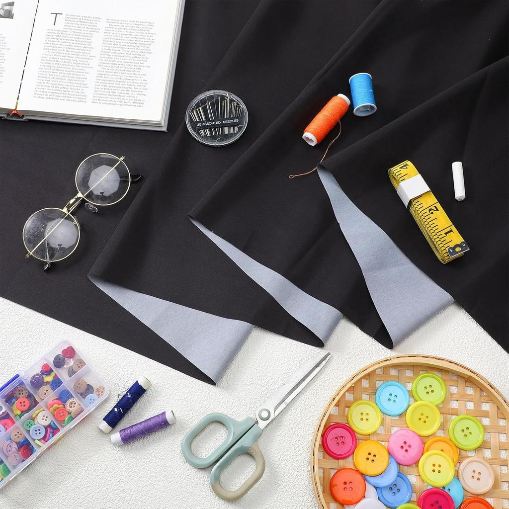 Bulletin Board Fabric 48 '' x 107 '' Class Fabric for Classroom Bulletin Board Background Decor, Pillows, Curta, Crafts(Black)