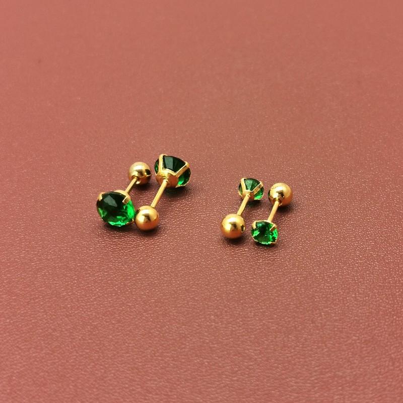 1 Paar Grüner Tragus Stecker Ohrring RundKlein Stecker Lobe Piercing Knorpel Stecker Helix Schmuck Cz Hantel Piercing Ohrringe