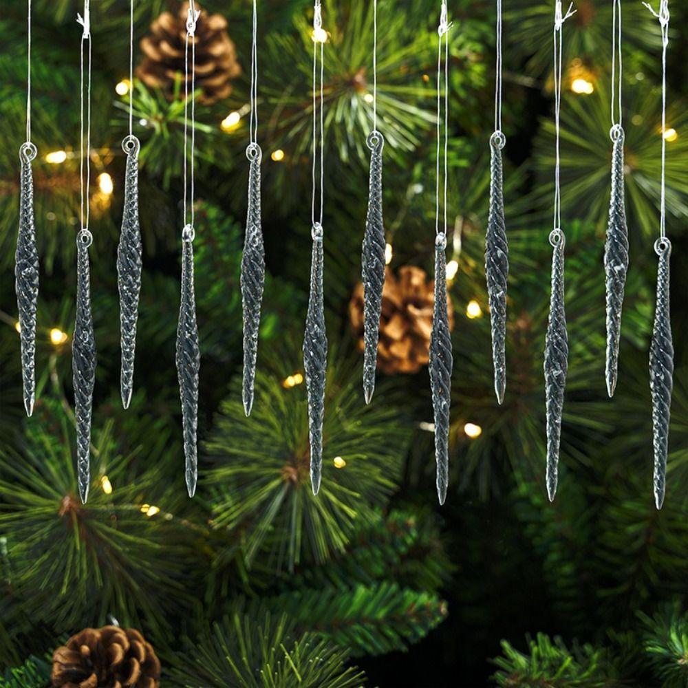 Transparent Christmas Tree Pendants Hanging Icicle Decorations Wedding & Outdoor Decor