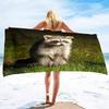 Süßes Waschbär Strandtuch Sandfrei Wildtier Badetuch für Spa Pool Sport Reisen Camping Mikrofaser Schnelltrocknend Badeanzugabdeckung
