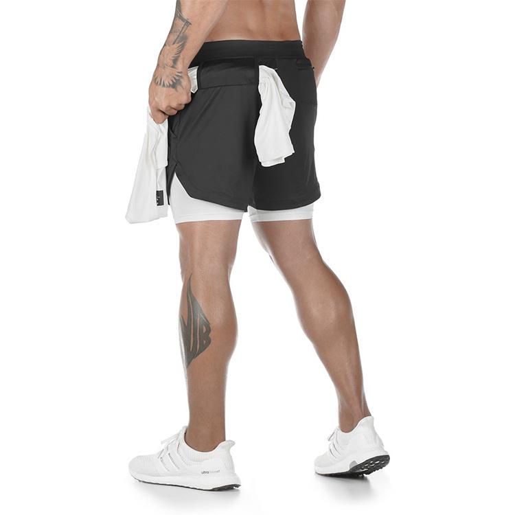 Herren Schnelltrocknende Doppellagige Sportshorts - Sommer Laufen, Basketball & Training