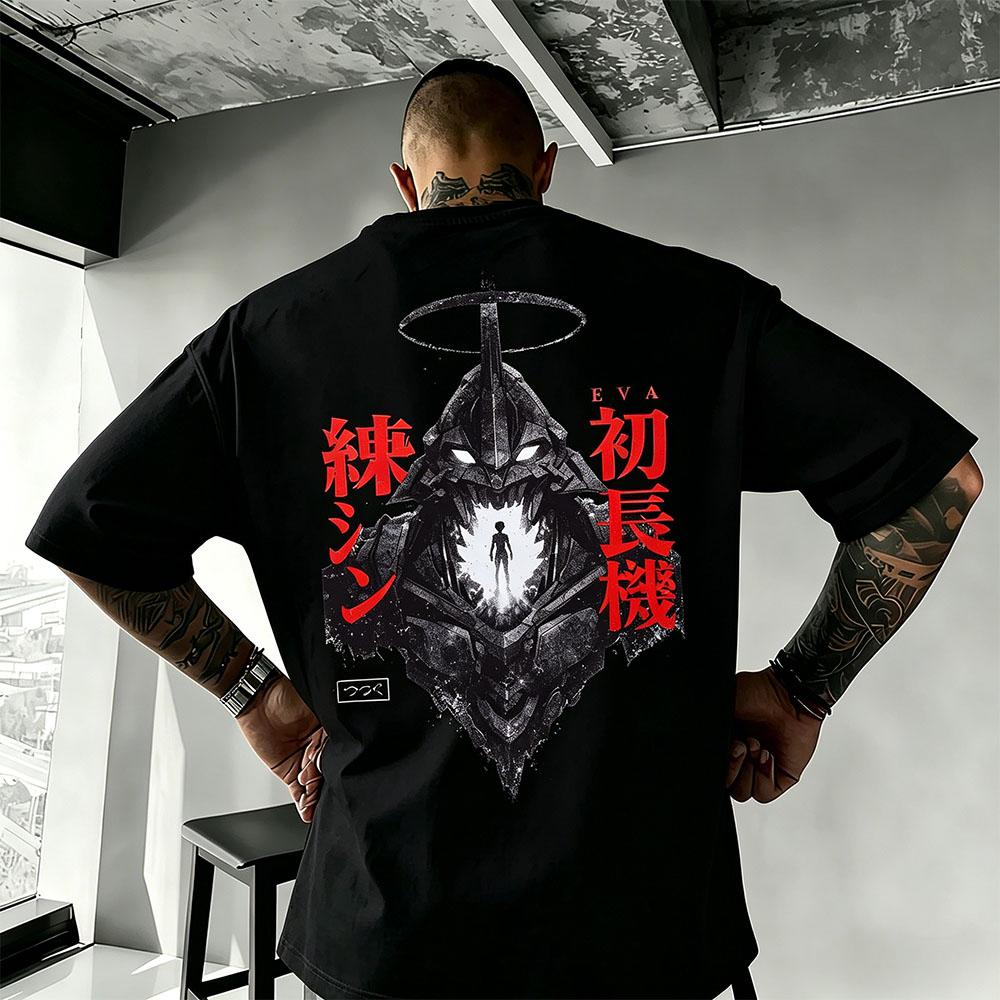 2026 Summer New Arrival Evangelion Pattern Street Style Print ShortSleeve TShirt Y2K Style Suitable for Both Unisex and Unisex
