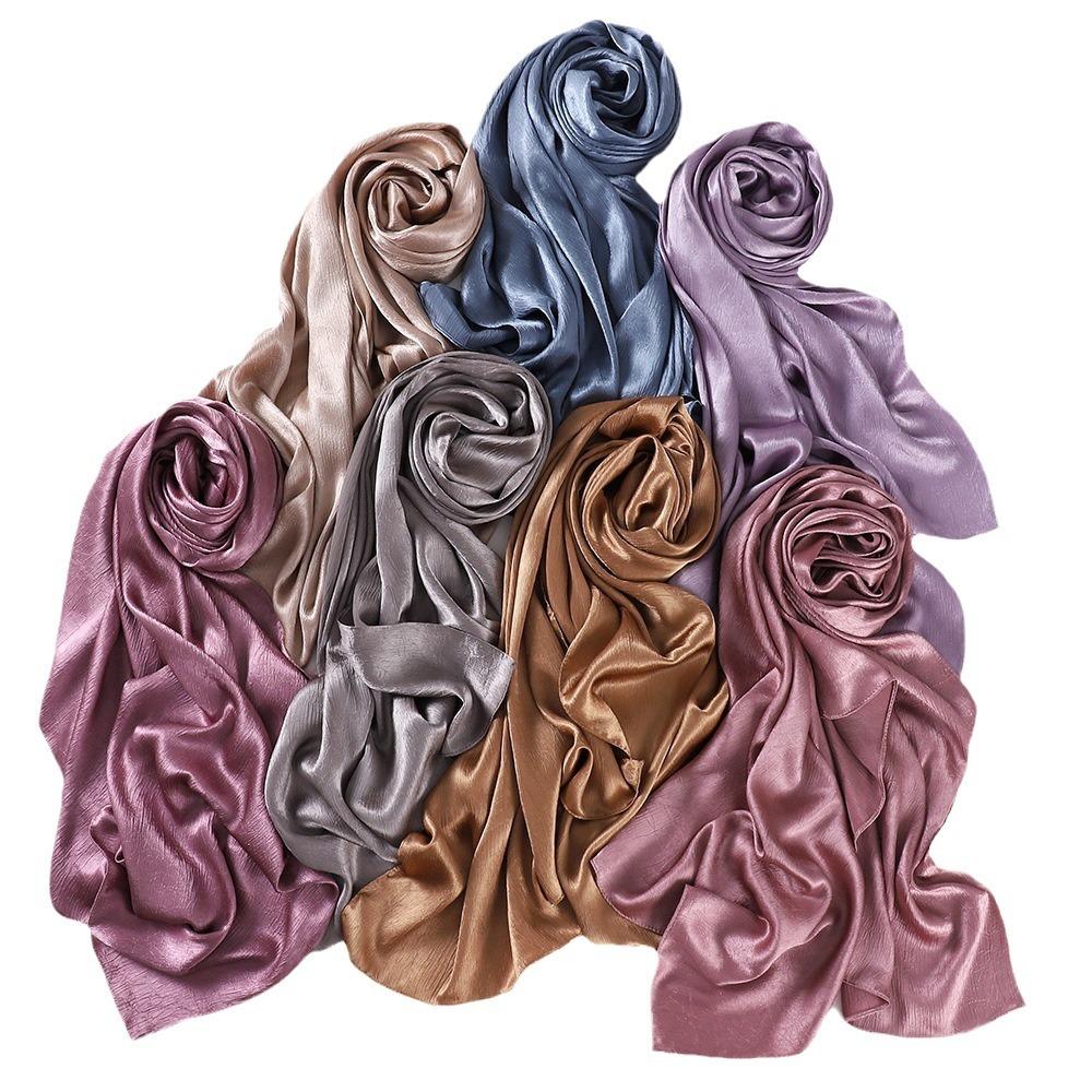 Malaysia's New Imitation Silk Smooth Satin Long Scarf Women's Shawl Head Scarves