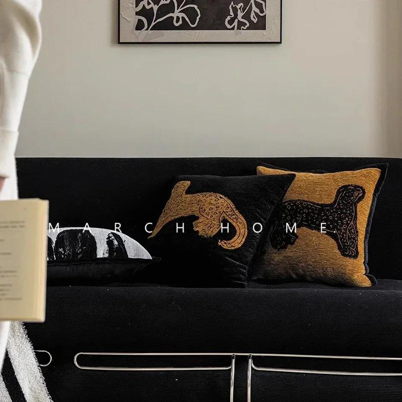 Light Luxury Sofa Pillow Cover New Chinese Modern Minimalist Model Room Decoration Pillow Backrest Headboard Cushion Cover