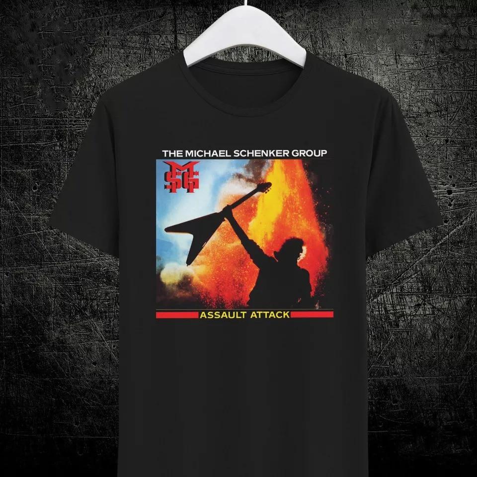 SALE Vtg Michael Schenker Live In Tour Cotton Black Full Size Shirt S разноцветный