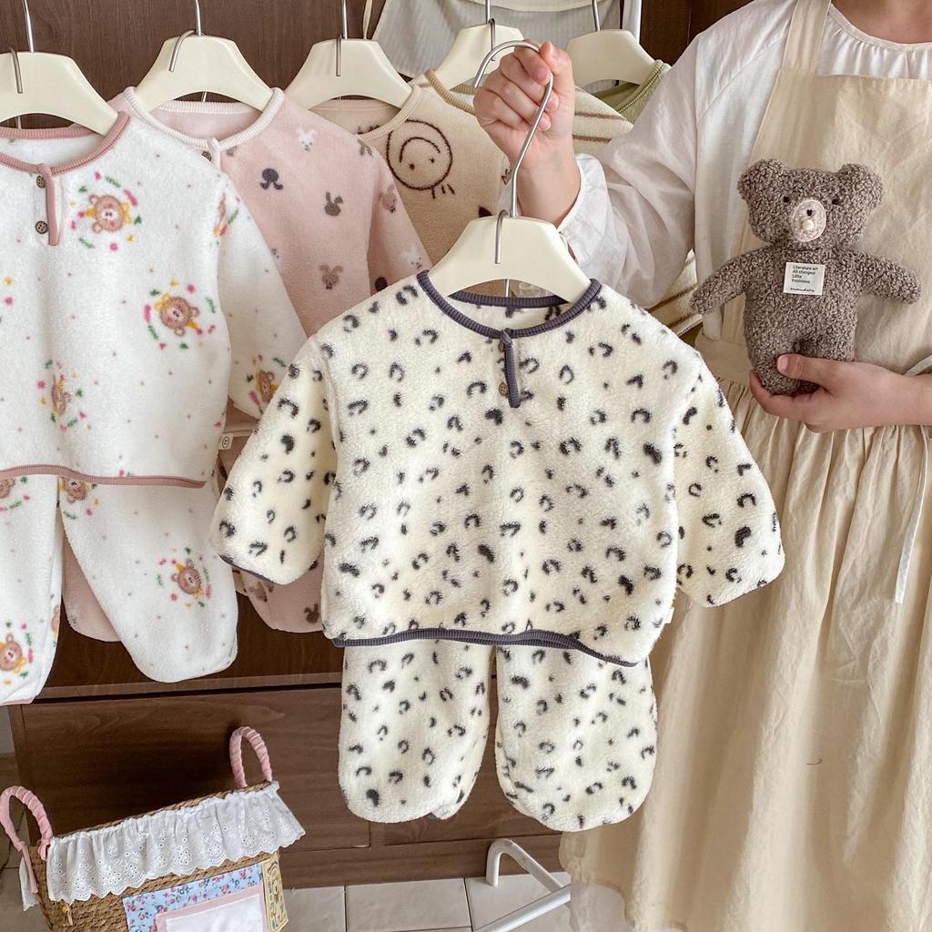 2025 Winter Children's Korean-Style Cartoon Pajama Set for Boys & Girls - Two-Piece