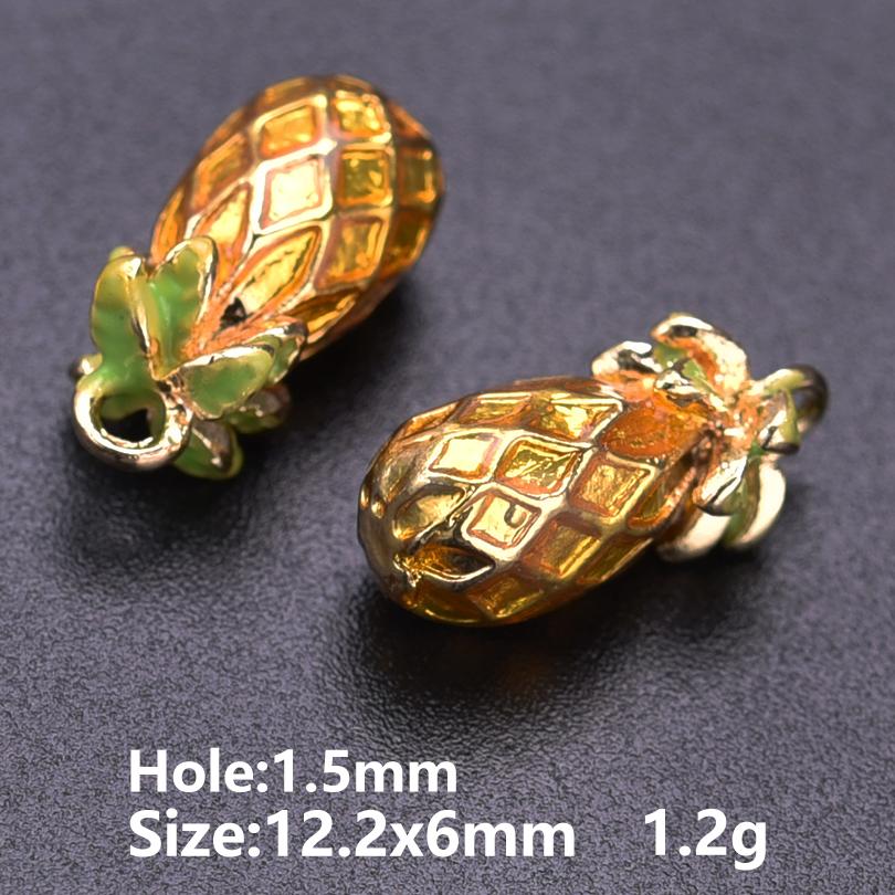 5pcs/Lot Cute Three-Dimensional Fruit Charm Enamel Cherry Mushroom Strawberry Pendants For Jewelry Making Supplies Banana Charms