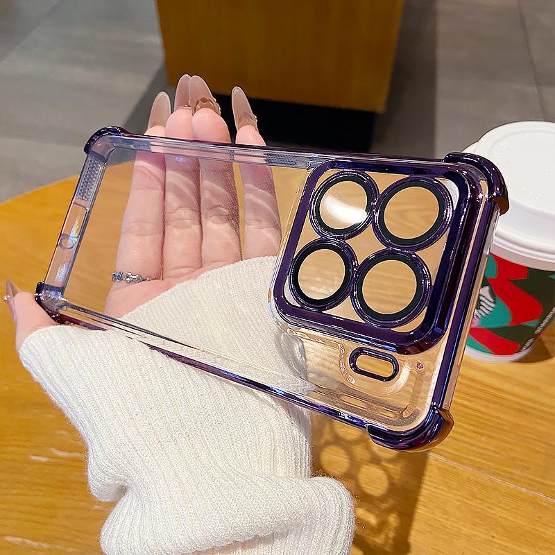 Clear Plating Xiaomi 15PRO Cover Soft Silicone Shockproof Phone Case for Xiaomi 14t 13 Pro 14 Full Lens Film Protection Shell