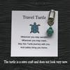 Creative Diy Travel Turtle Keychain Birthstone Turquoise Jewelry Pendant Couple Family Keychain Pendant