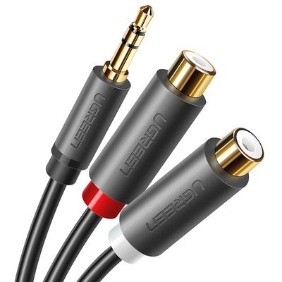 Cable Adapter Audio Jack 35mm Male 2x RCA Female 025m Gray