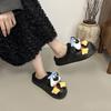 Cartoon cute bag head half slippers women wear autumn and winter new fashion versatile and comfortable velvet bag head mop
