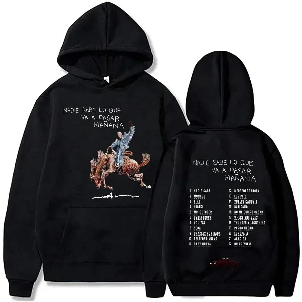 Bad Bunny Album Graphic Hoodies Men Women Vintage Long Sleeve High Quality Fleece Warm Sweatshirts Pullover Tracksuit Female Male Clothing