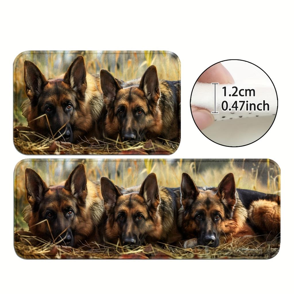 1Pcs Anti Fatigue Kitchen Rugs,  Dogs  Print Waterproof Non-Slip Thick Cushioned Kitchen Mat Heavy Duty Comfort Standing Mat for Kitchen
