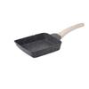 Rectangular Nonstick Frying Pan with Wood Grain Handle for Stove Top Cooking and Easy Food Release