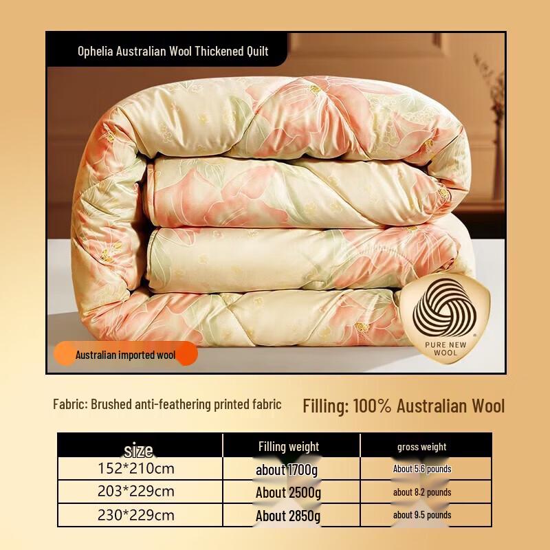 

FUANNA Зимнее одеяло с принтом из 100% шлифованной шерсти