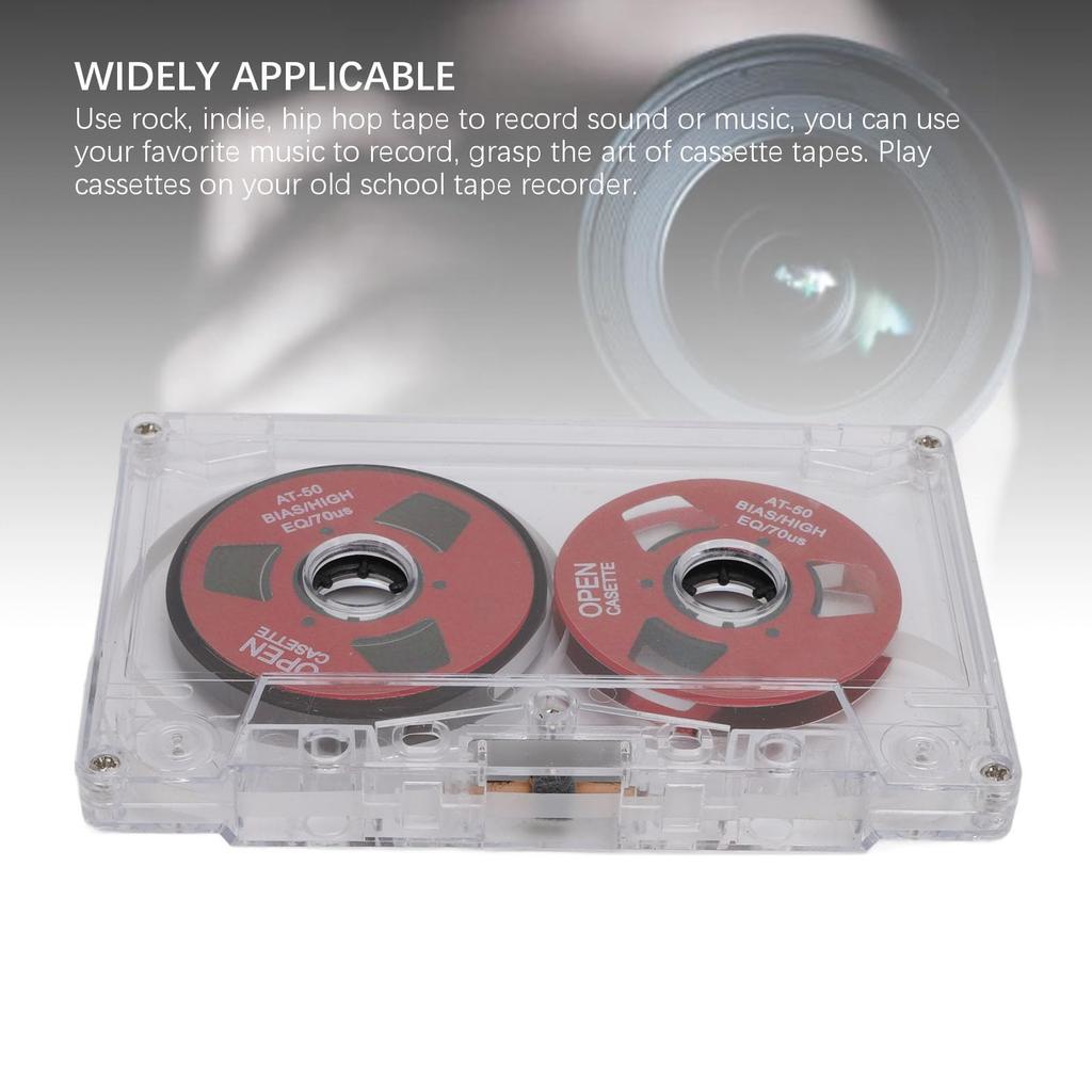 Blank Cassette Tape, 50 Minutes of Sound Recording, Double-Sided Blank Tape, Open Reel Blank Audio Cassette Tape for Music Recording (Red)