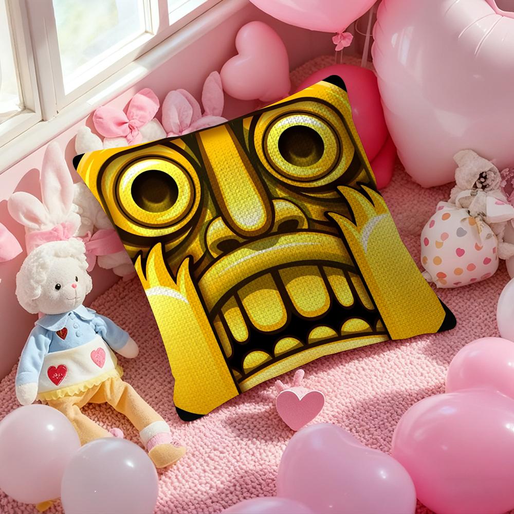 

PopParkour Game Temple RunA Pillow Case Antidustmite Pillowcase Invisible Zipper Silky Short Plush Sofa Cushion Cover 30X30cm