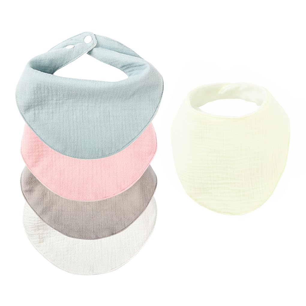 

Детский слюнявчик треугольный бандана хлопок мягкий водонепроницаемый слюнявчик детский однотонный для мальчиков девочек милый 25x34см набор из 5 [MOMSMENU]