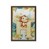 Plakat Litera H Z Małpką W Tropikalnym Stylu Plakat Litera H Z Małpką W Tropikalnym Stylu, 70X100 Cm, Rama Drewniana Jasny Dąb, Papier Matowy 230 Gsm