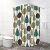 Elegante Tenda da Doccia con Motivo ad Albero, Blu/Verde/Beige/Nero, Lavabile in Lavatrice, Include Ganci, Decorazione Bagno Multifunzionale