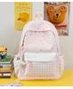 Schoolbag Light-tone Ice Blue Colored Stars Full-paved Backpack Milk Waxy Feeling Summer Refreshing Student Party Shop Photo Backpack
