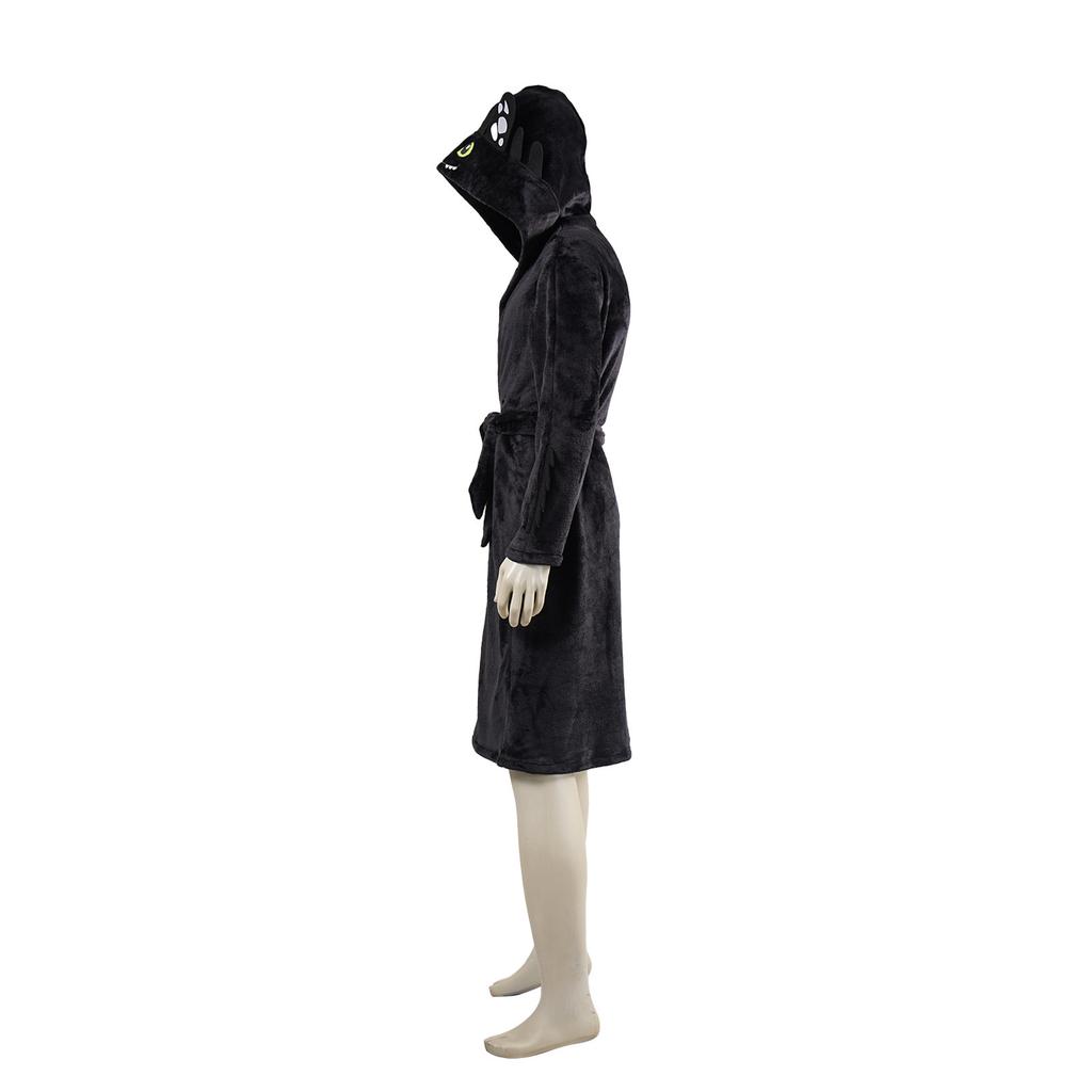 Cute Toothless Dragon Bathrobe with Hood, Soft Plush How To Train Your Dragon Robe, Family Matching Pajamas Cosplay Outfit, Factory Price