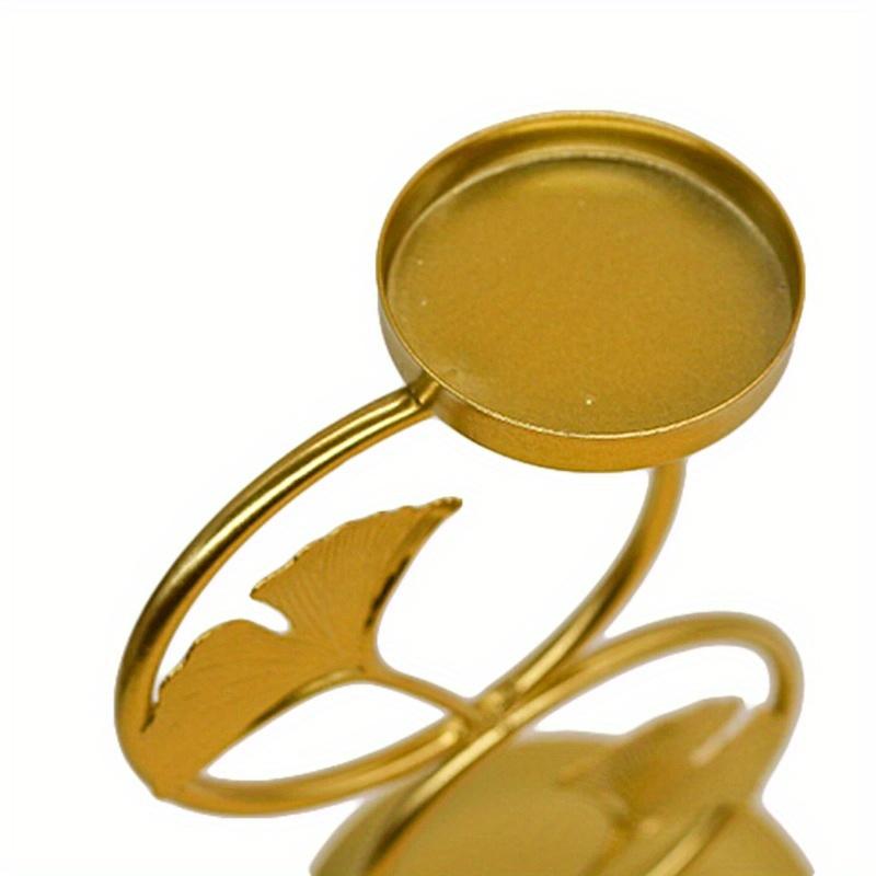 1pc Mini Gold Iron Candlestick Creative Simple Geometric Plate Romantic Candle Cup Table Decoration