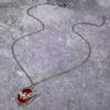 Gothic Vampire Bat Pendant Necklace With Ruby For Halloween Gift For Women