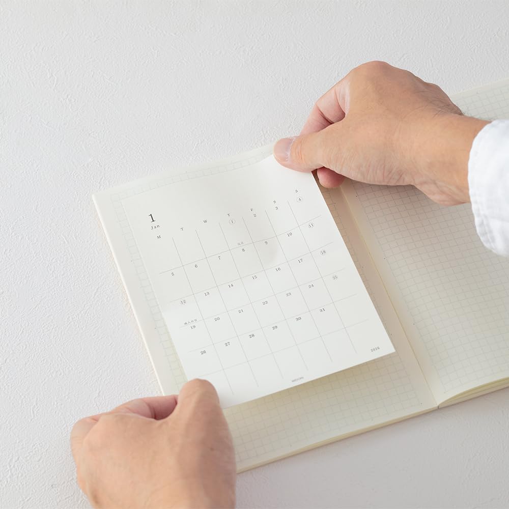 Midori MD Notebook 2026 Měsíční 22411006 Prosincový Diář, Samolepky, Střední, (Začíná 2025)