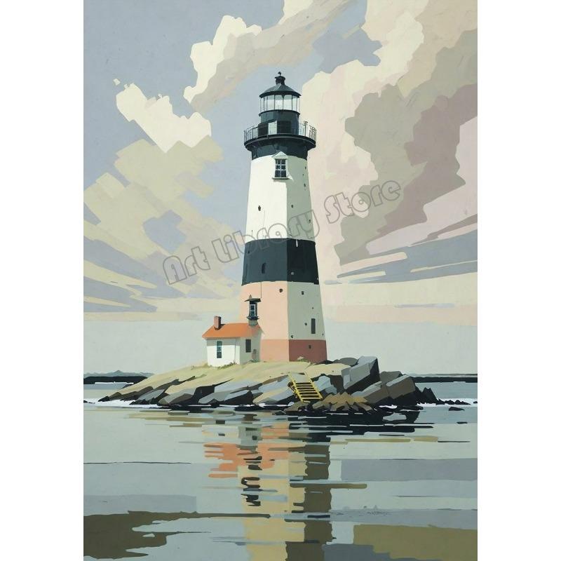 

Винтажный капитан корабля чайка рыбацкая лодка маяк морской пейзаж морской постер холст живопись настенное искусство картина домашний декор 21cm×30cm NoFrame